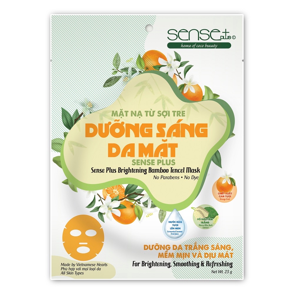 Mặt Nạ Sense Plus Từ Sợi Tre Dưỡng Sáng Da Mặt 23g