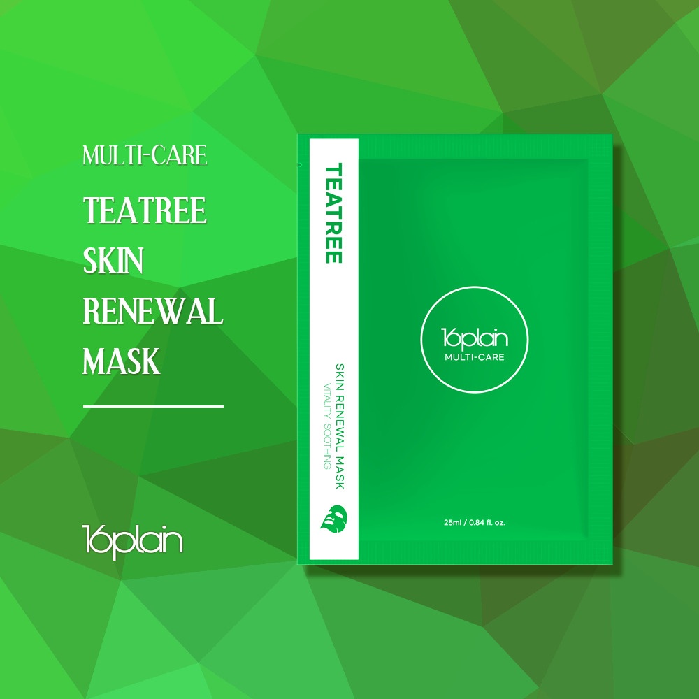 Mặt Nạ Dưỡng 16plain Multi-care Tràm Trà Kiểm Soát Dầu Và Mụn Teatree Skin Renewal Mask 25ml