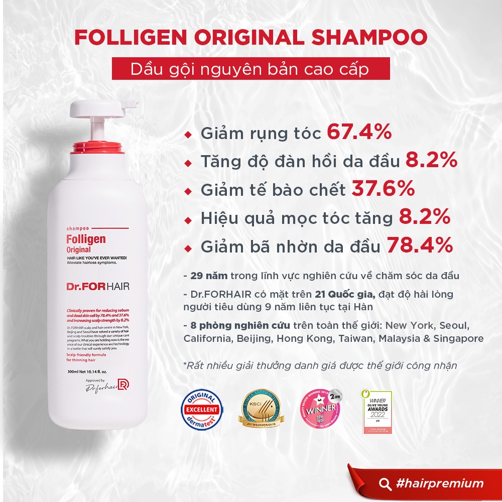 Dầu Gội Dr.FORHAIR Folligen Original Shampoo 300ml