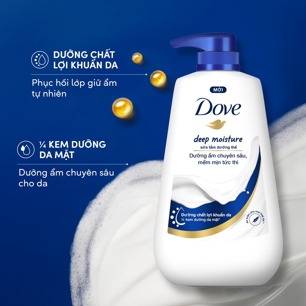 [Mã FMCGWA101 giảm 8% đơn 250K] Sữa Tắm Dove Dưỡng Thể Chuyên Sâu Deep Moisture 500g