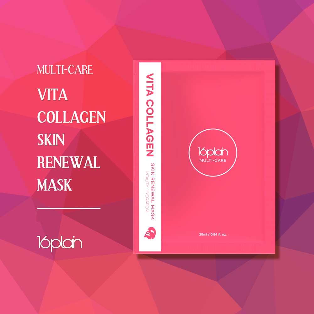 Mặt Nạ Dưỡng 16plain Multi-care Ngừa Lão Hóa Trẻ Hóa Da Vita Collagen Skin Renewal Mask 25ml