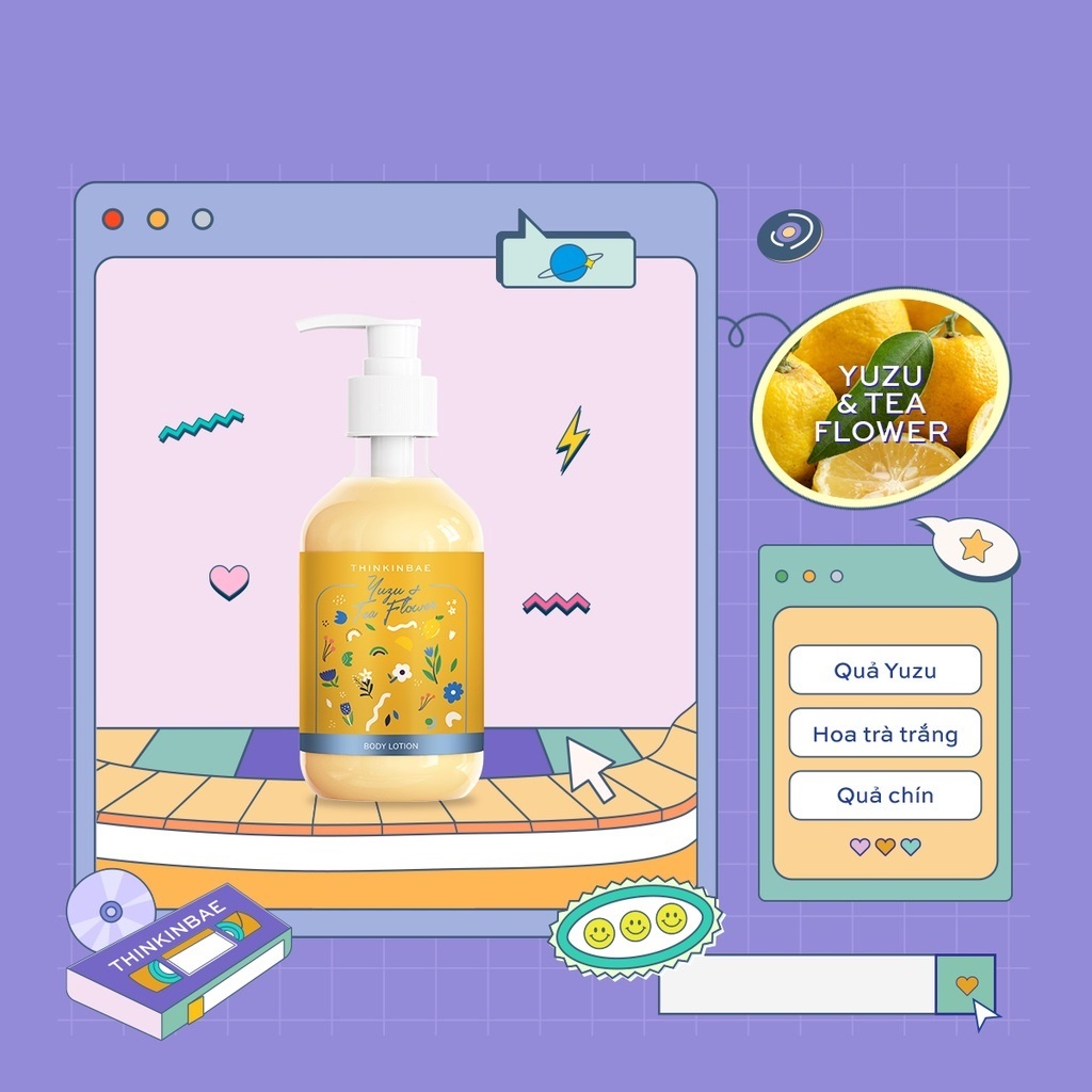 Sữa Dưỡng Thể ThinkinBae Hương Trái Yuzu Và Hoa Trà Trắng 300ml