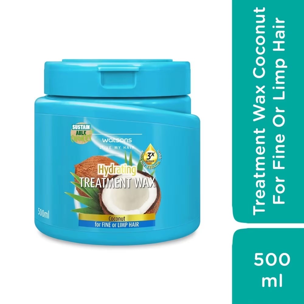 [Mã FMCGWA101 giảm 8% đơn 250K] Kem Ủ Tóc Watsons Treatment Wax Coconut for Fine Or Limp Hair 500ml