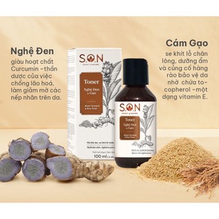 Toner S.O.N Nghệ Đen & Gạo 100ml