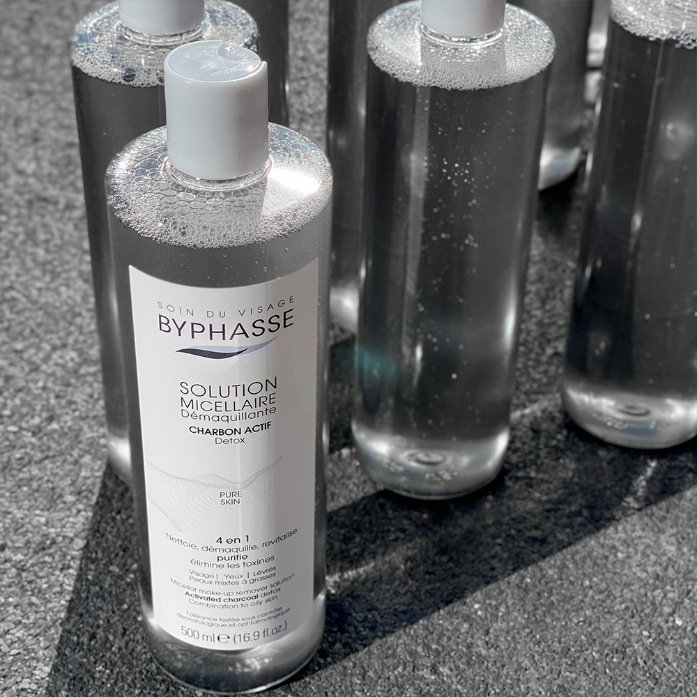 Nước Tẩy Trang Byphasse Micellar Solution Than Hoạt Tính Activated Charcoal Detox 500ml