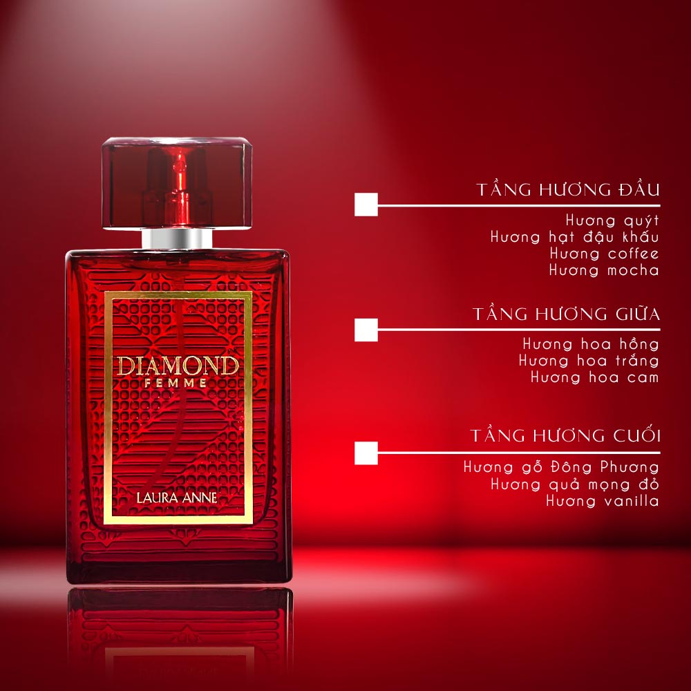 Nước Hoa Nữ Laura Anne Diamond Femme 45ml - Ruby Red