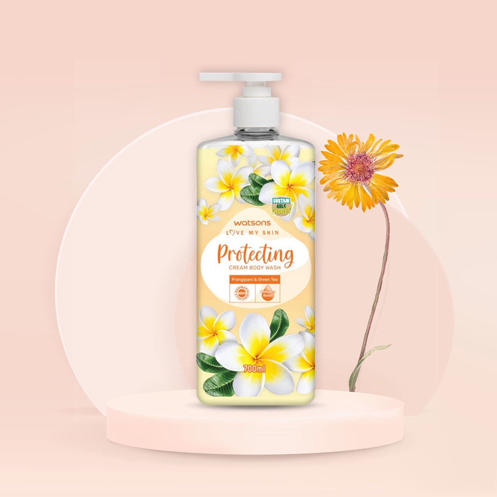 Kem Tắm Watsons Love My Skin Protecting Cream Body Wash 700ml