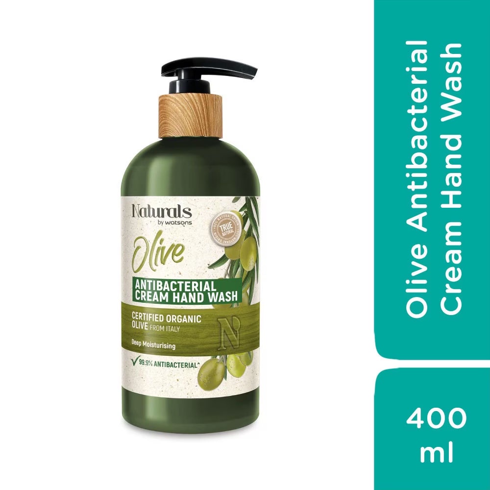 Kem Rửa Tay Naturals By Watsons Hương Olive True Natural Olive Antibacterial Cream Hand Wash 400ml