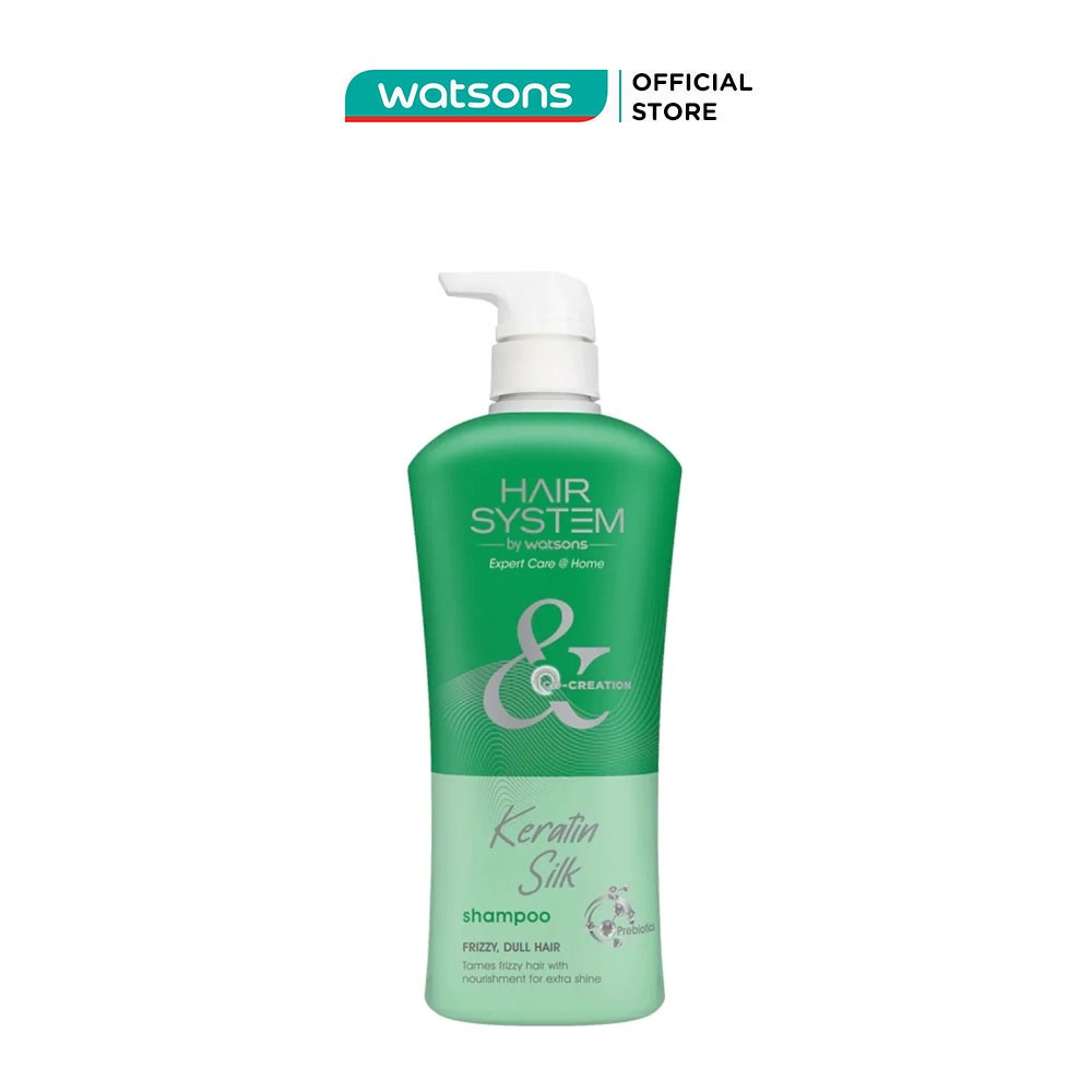 Dầu Gội Hair System By Watsons Mềm Mượt Tóc Keratin Silk 500ml