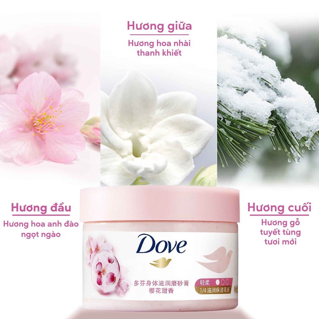 Tẩy Tế Bào Chết Dưỡng Ẩm Toàn Thân Dove Hương Hoa Anh Đào 298g
