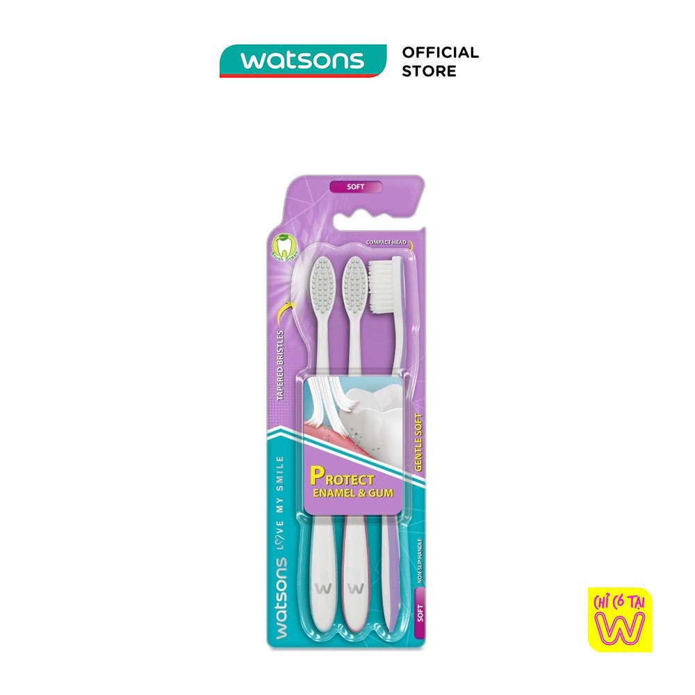 Bàn Chải Đánh Răng Watsons Gentle Soft Toothbrush 3 cây