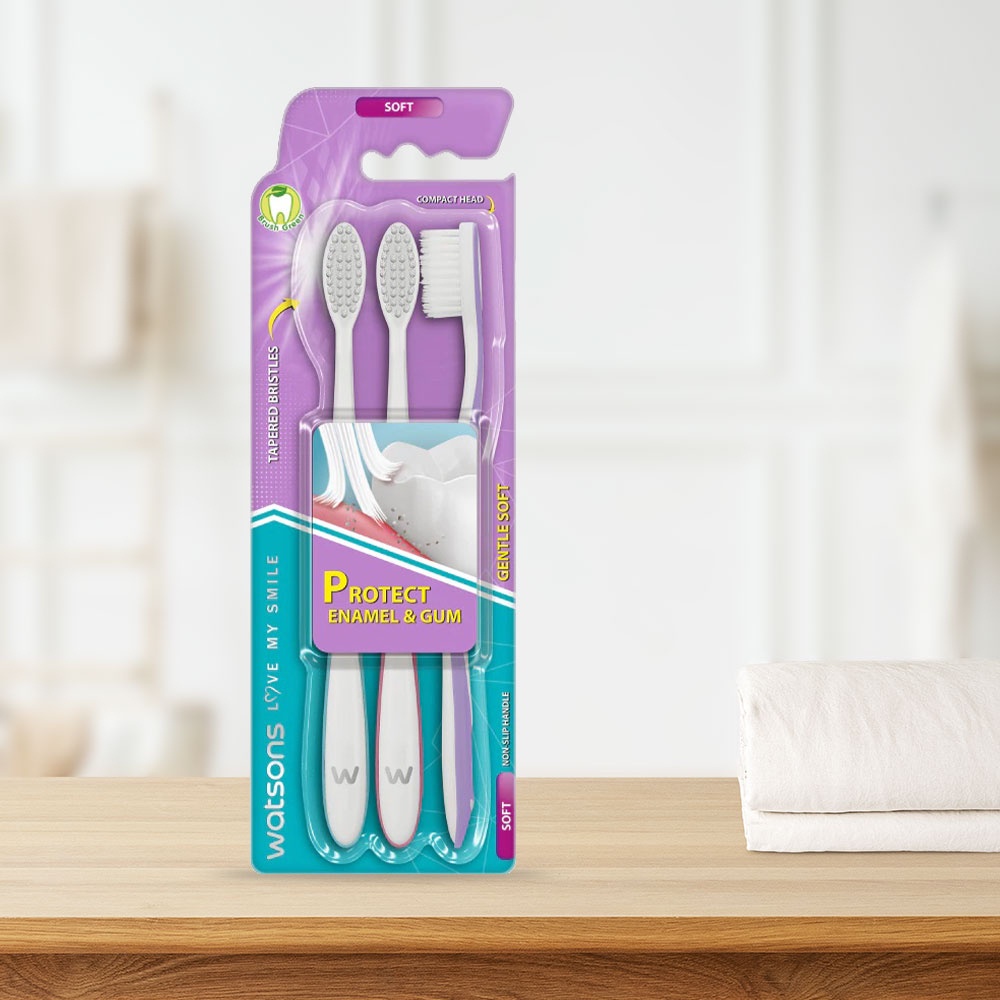 Bàn Chải Đánh Răng Watsons Gentle Soft Toothbrush 3 cây