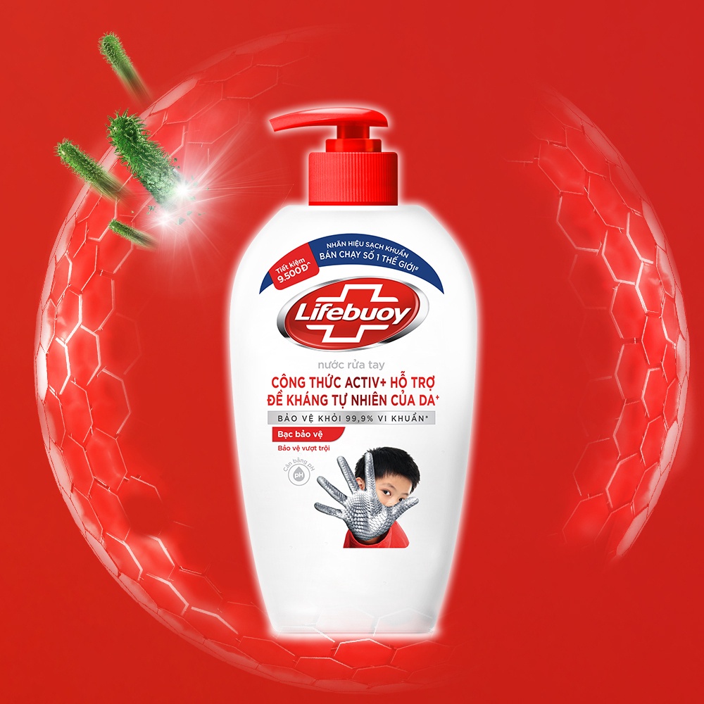 Nước Rửa Tay Lifebuoy Bảo Vệ Vượt Trội 450g