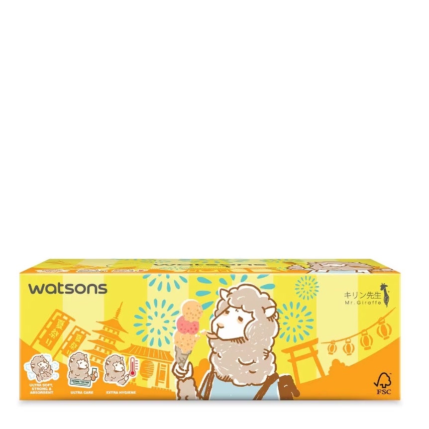 Khăn Giấy Hộp Watsons Velvety Soft Box Tissues  3ply x 100sheets