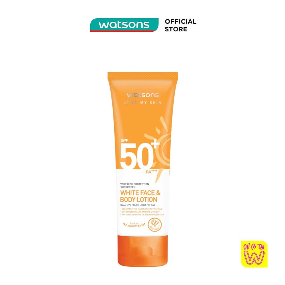 [Mã FMCGWA101 giảm 8% đơn 250K] Sữa Dưỡng Chống Nắng Cho Mặt & Cơ Thể Watsons Very High SPF50+ PA+++ 100ml