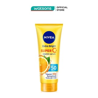 Tinh chất dưỡng thể nivea sáng da extra bright super c+ vitamin serum spf50 pa++ 180ml