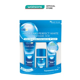 Bộ Hada Labo Dưỡng Trắng Perfect White Travel Kit (Kem Rửa Mặt 15g + Lotion 20g + Kem Dưỡng 12g)