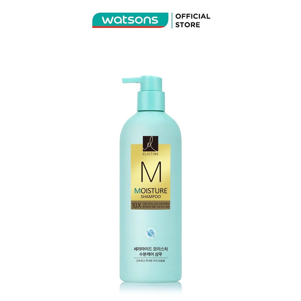 Dầu Gội Elastine Dành Cho Tóc Khô Và Xơ Ceramide Moisture Care 10X Shampoo 680ml