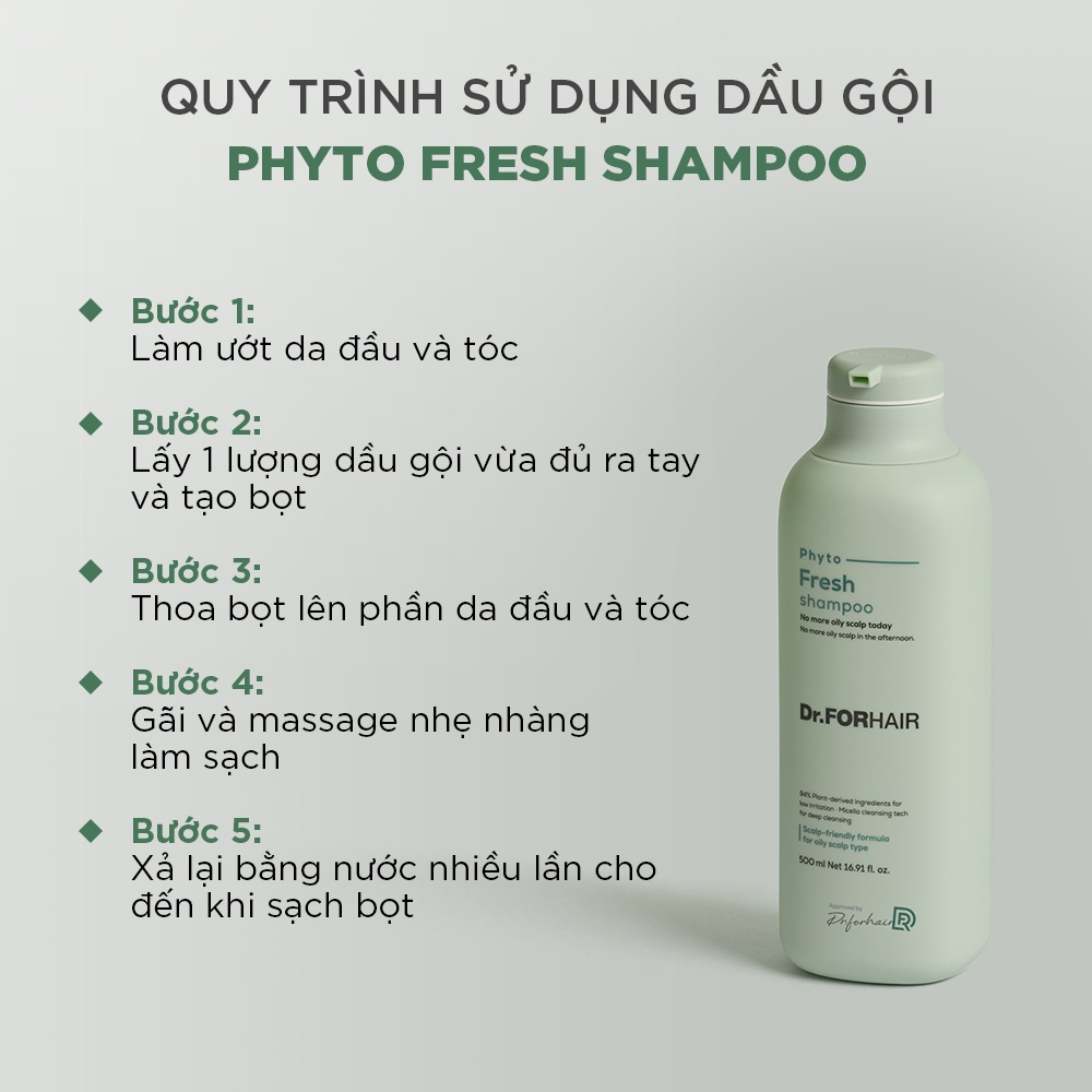 [Mã FMCGWA101 giảm 8% đơn 250K] Dầu Gội Dr.FORHAIR Phyto Fresh Shampoo 300ml