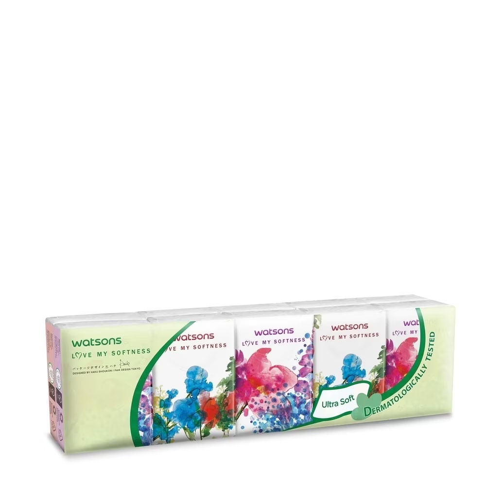 Khăn Giấy Bỏ Túi Watsons Velvety Soft Mini Hankies  3ply 10pcs