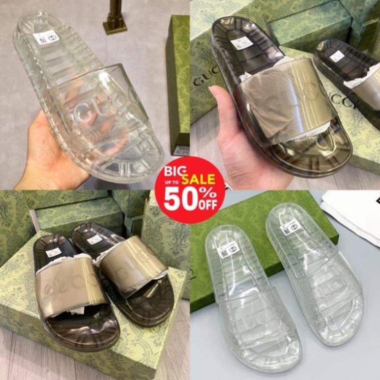 Dép nam nữ GUC.CI trong suốt quai ngang sành điệu - Dép Hot cháy hàng