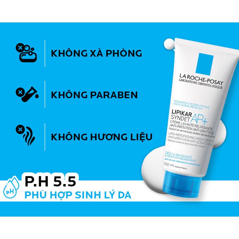 Sữa Rửa Mặt Và Tắm La Roche-Posay Lipikar Syndet AP+ 200ml