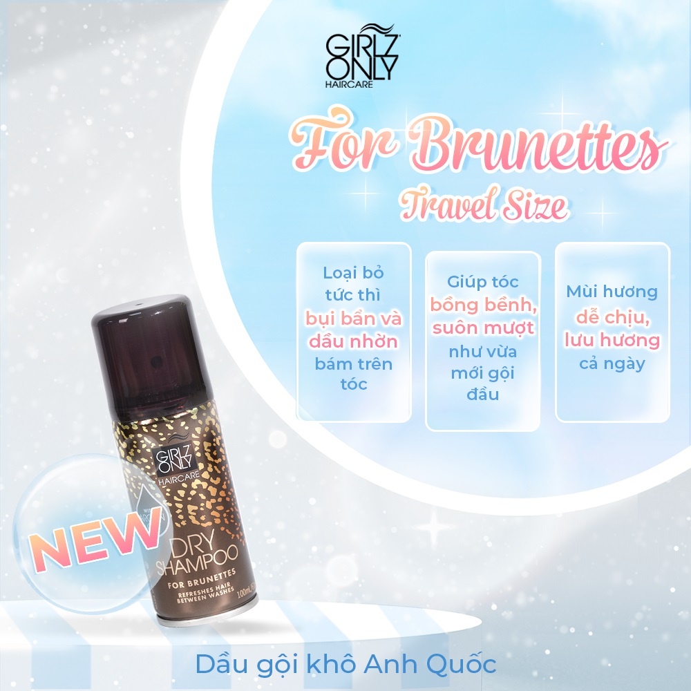 Dầu Gội Khô Girlz Only For Brunettes 100ml