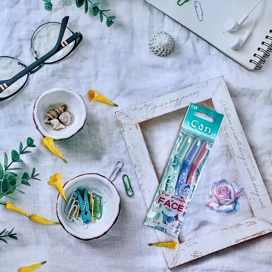 Dao Cạo Lông Mặt Kai Can For Women Face 3 Cây