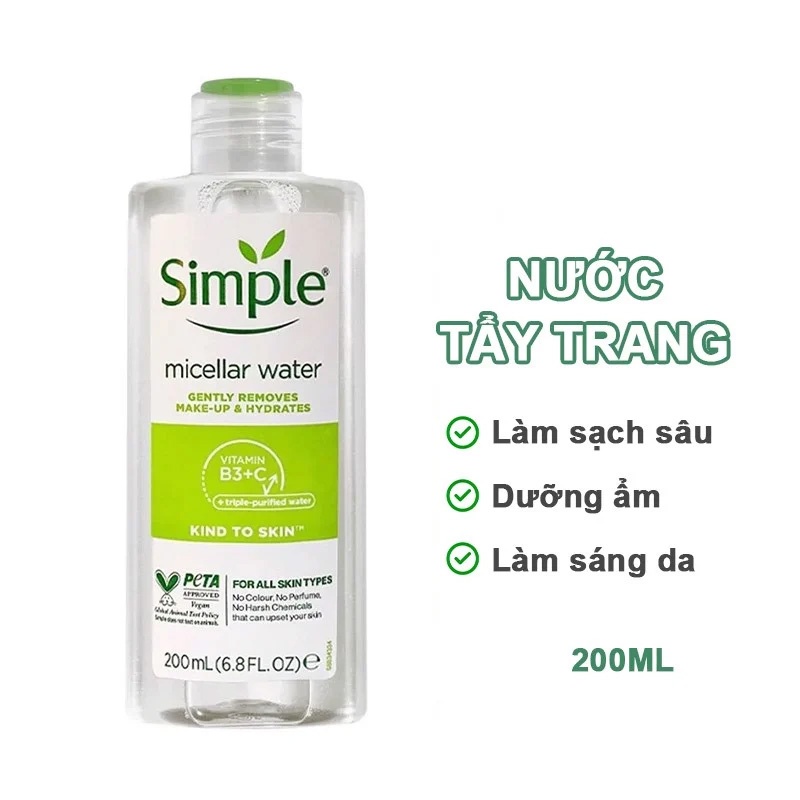 Nước Tẩy Trang Simple Micellar Water 200ml