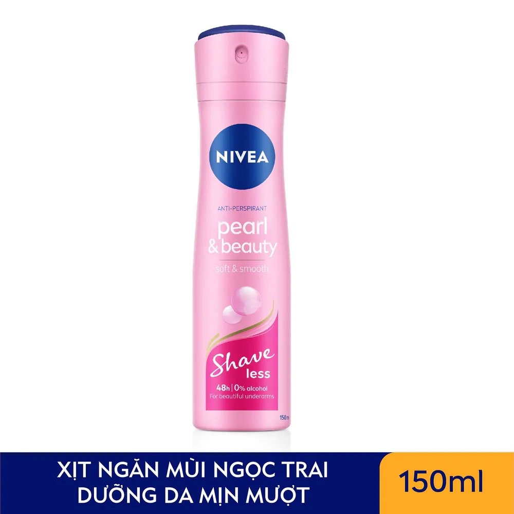 [Mã FMCGWA101 giảm 8% đơn 250K] Xịt Ngăn Mùi Nivea Shaveless Ngọc Trai Đẹp Quyến Rũ 150ml