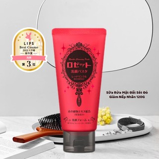 Sữa Rửa Mặt Rosette Đất Sét Đỏ Giảm Nếp Nhăn Paste Red Clay Wrinkle 120g