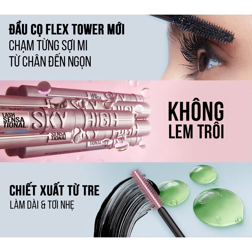 Mascara Maybelline Lash Sensational Sky High Mi Dài, Cong, Dày Hoàn Hảo 6ml