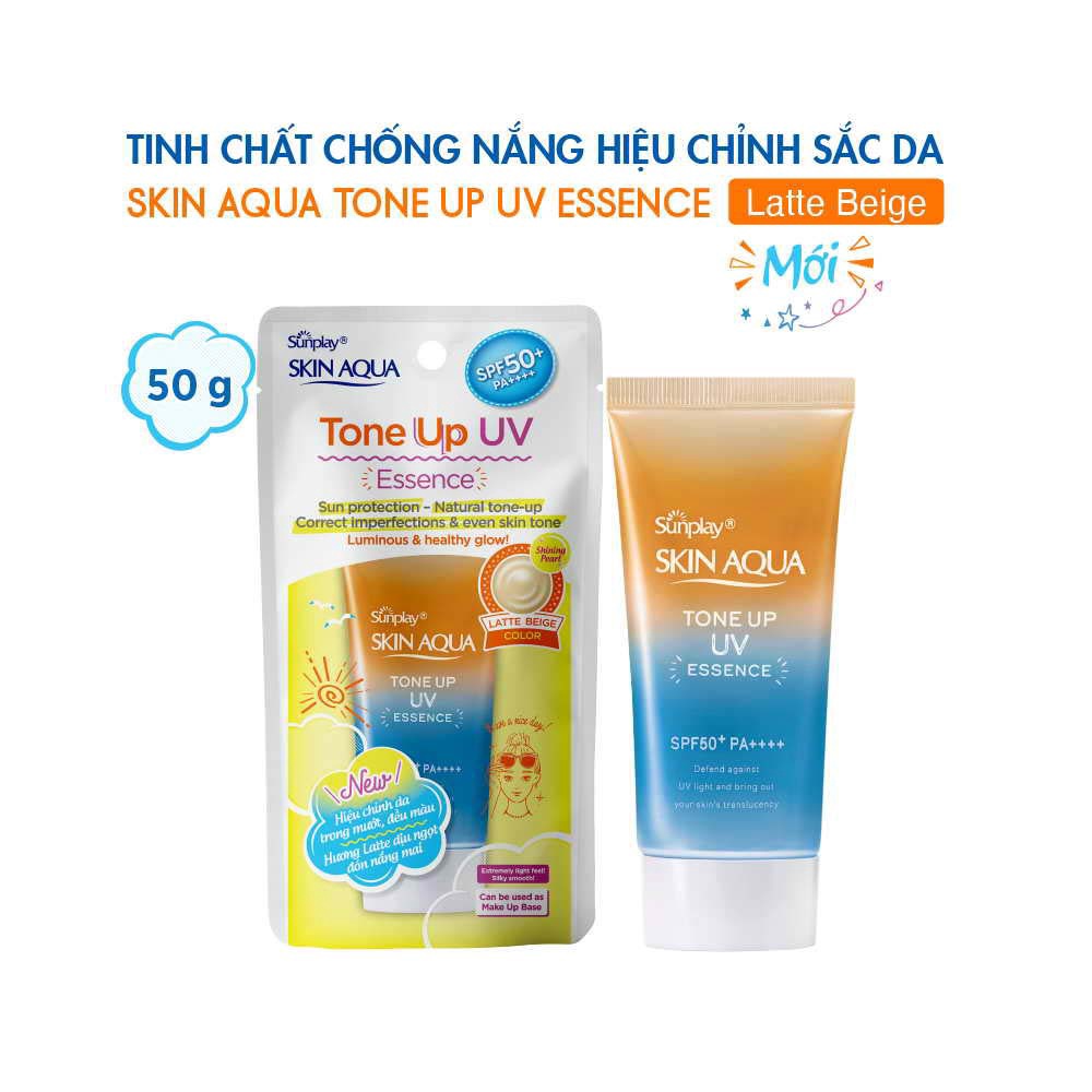 Tinh Chất Chống Nắng Sunplay Skin Aqua Hiệu Chỉnh Sắc Da Tone Up UV Latte Beige SPF50+ PA++++ 50g
