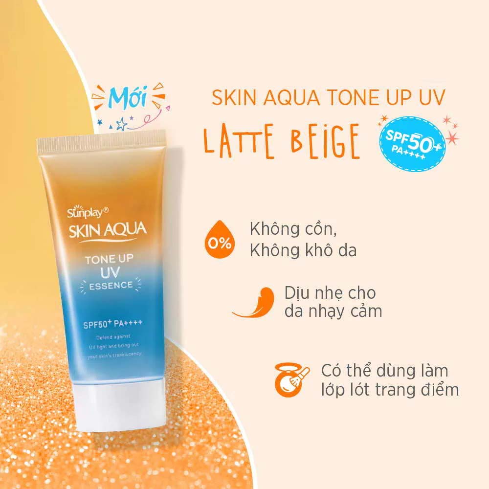 Tinh Chất Chống Nắng Sunplay Skin Aqua Hiệu Chỉnh Sắc Da Tone Up UV Latte Beige SPF50+ PA++++ 50g