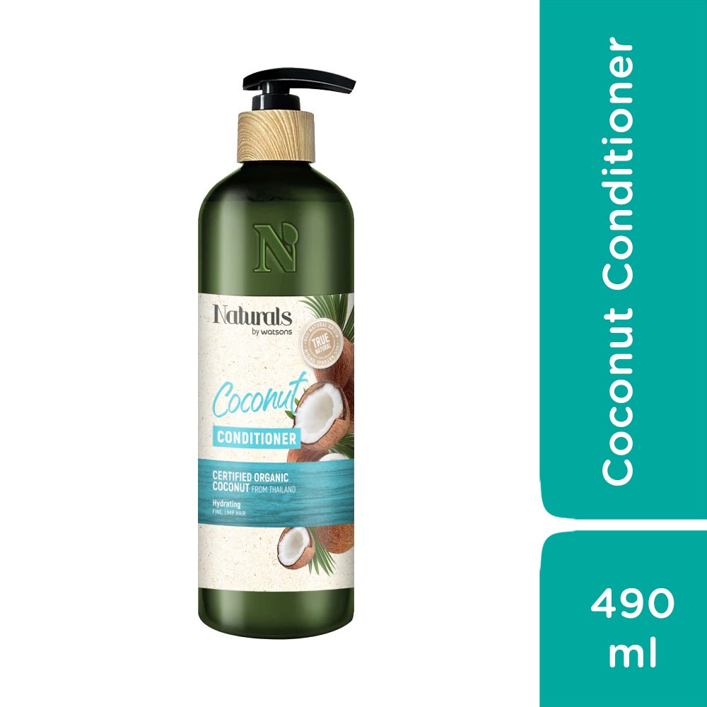 [Mã FMCGWA101 giảm 8% đơn 250K] Dầu Xả Naturals By Watsons Hương Dừa True Natural Coconut Conditioner 490ml