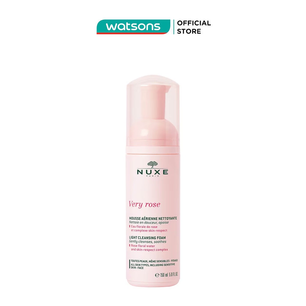 Sữa Rửa Mặt Nuxe Tạo Bọt Chiết Xuất Hoa Hồng Very Rose Light Cleansing Foam 150ml