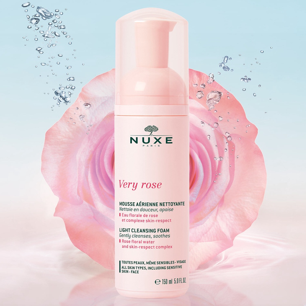 Sữa Rửa Mặt Nuxe Tạo Bọt Chiết Xuất Hoa Hồng Very Rose Light Cleansing Foam 150ml