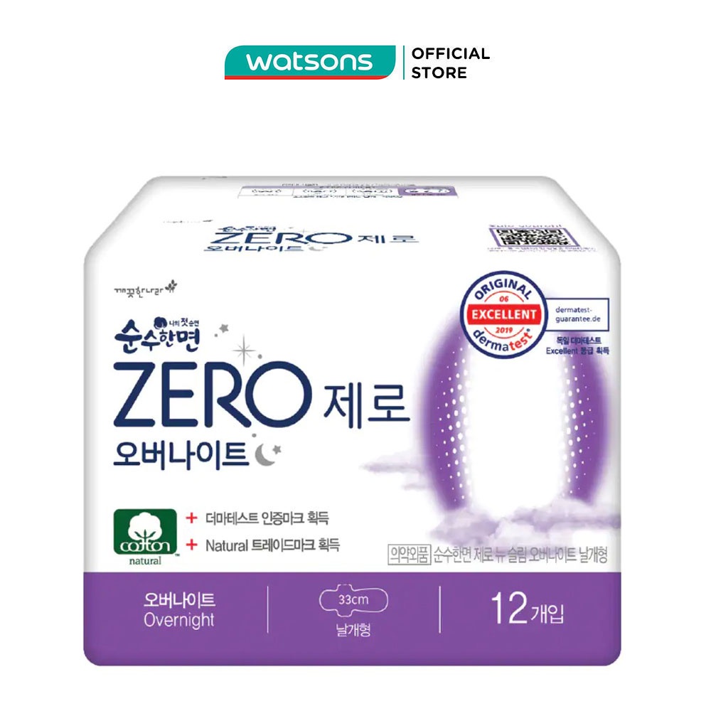 Băng Vệ Sinh Kleannara Zero Mặt Bông Ban Đêm 33cm 12 Miếng