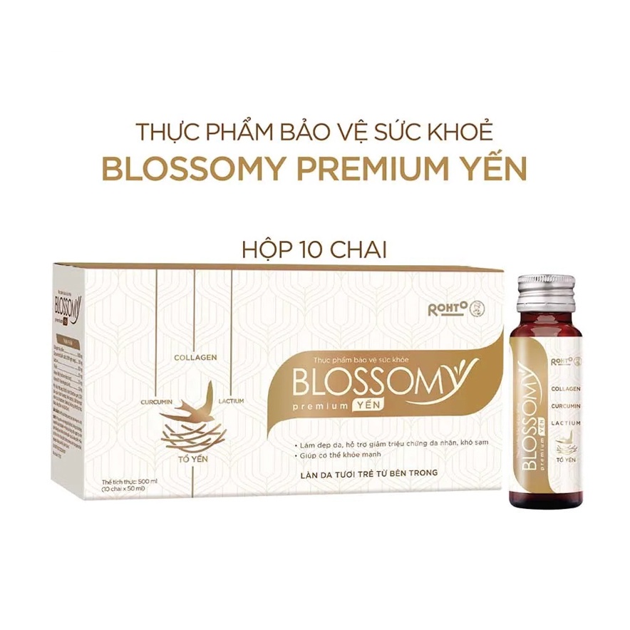 Thực Phẩm Bảo Vệ Sức Khỏe Blossomy Premium Yến Làn Da Tươi Trẻ Từ Bên Trong 50ml x 10 Chai
