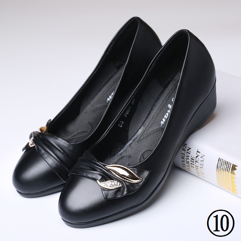 Qiao fu hengda Giày Búp Bê Đế Mềm Thời Trang Mùa Hè Cho Phụ Nữ Trung Niên