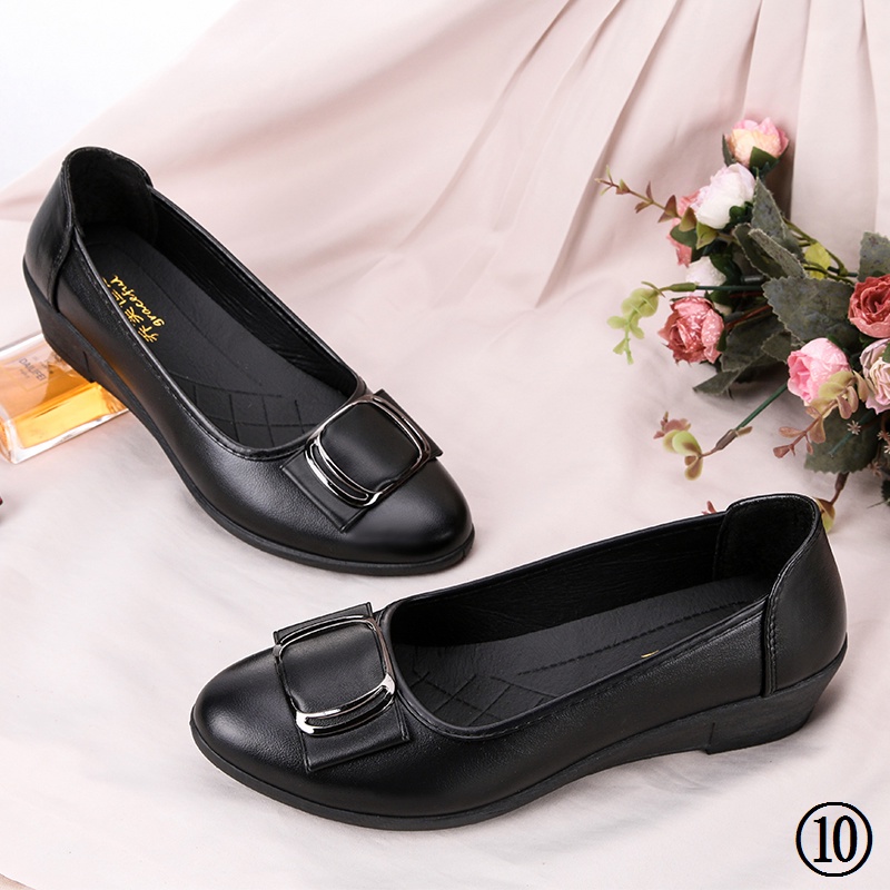 Qiao fu hengda Giày Búp Bê Đế Mềm Thời Trang Mùa Hè Cho Phụ Nữ Trung Niên