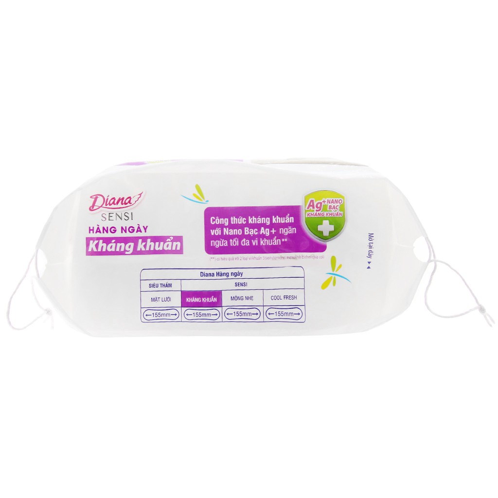 Băng Vệ Sinh Diana Hàng Ngày Sensi Kháng Khuẩn 20Miếng
