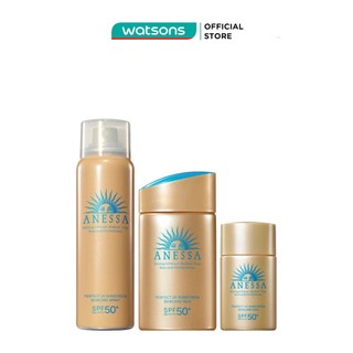 Combo Chống Nắng Anessa Dưỡng Da Bảo Vệ Không Giới Hạn (Xịt Chống Nắng 60g+Sữa Chống Nắng 60ml+Sữa Chống Nắng 20ml)