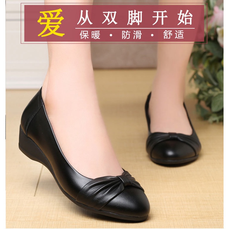 Qiao fu hengda Giày Búp Bê Đế Mềm Thời Trang Mùa Hè Cho Phụ Nữ Trung Niên