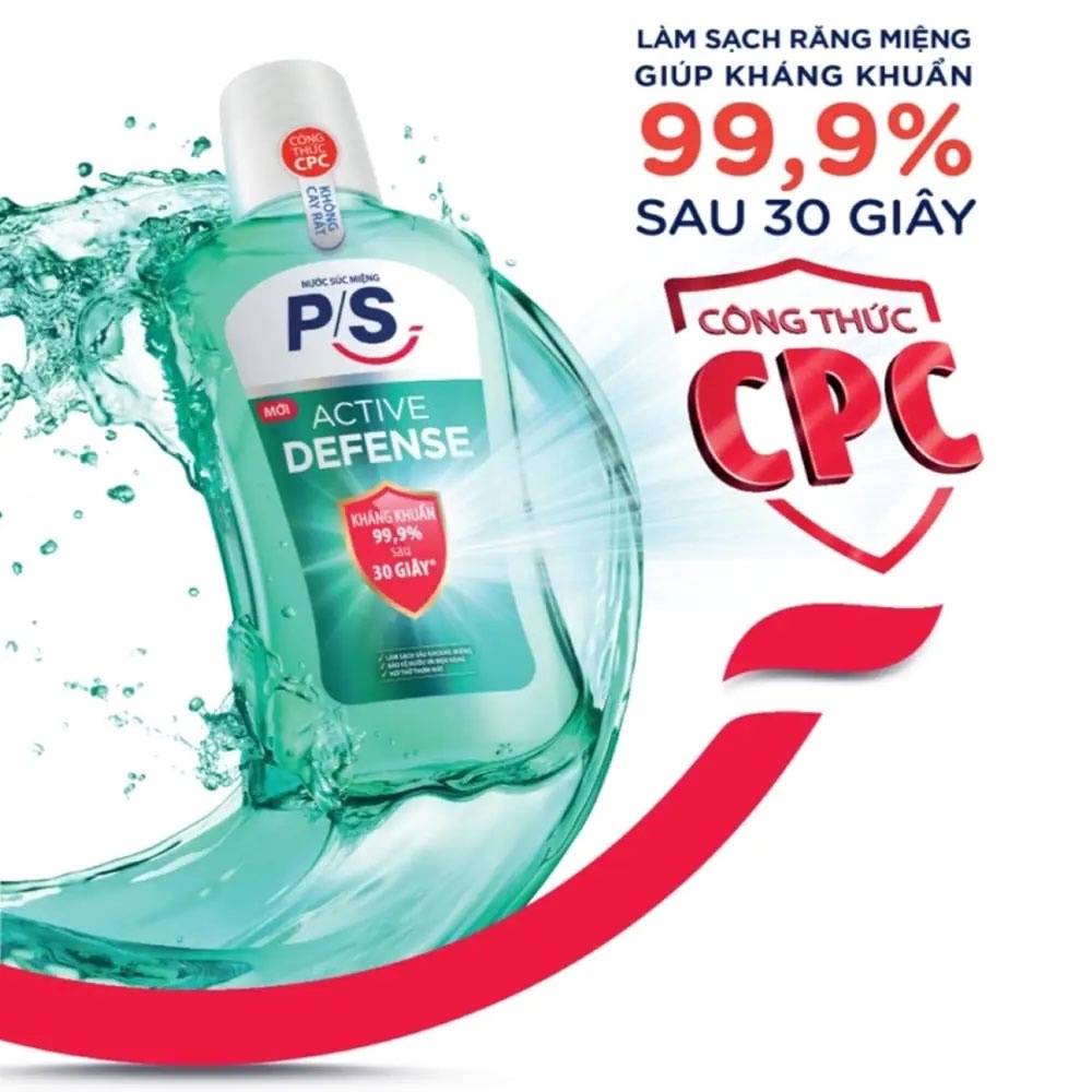 Nước Súc Miệng P/S Active Defense Kháng Khuẩn 500ml