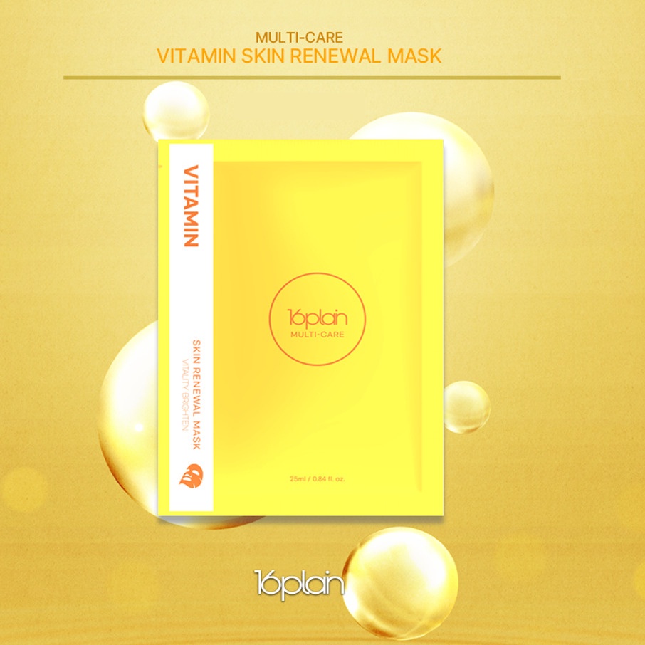 Mặt Nạ Dưỡng 16plain Multi-care Ngừa Lão Hóa Trắng Da Vitamin Skin Renewal Mask 25ml