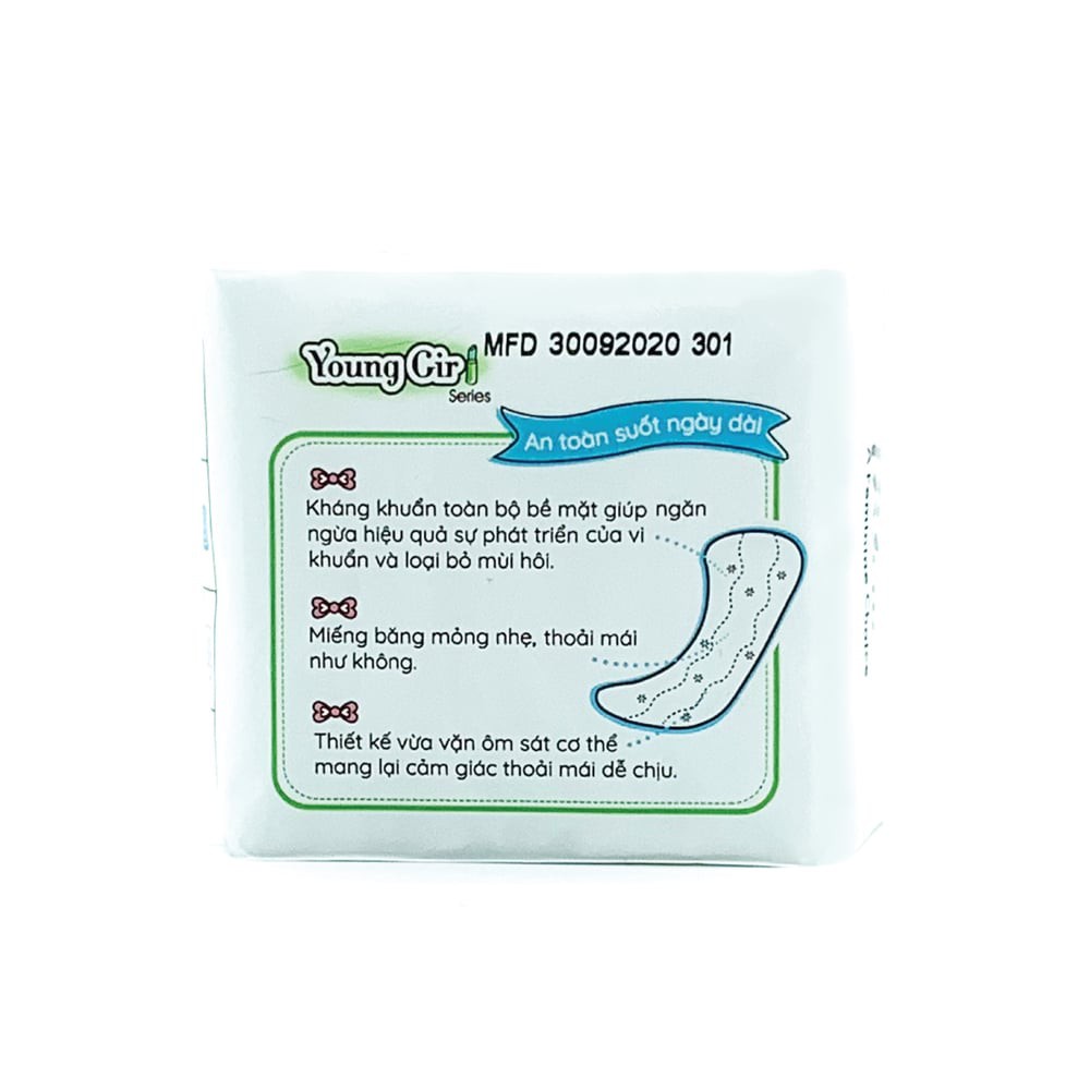 Băng Vệ Sinh UUcare Young Girl Kháng Khuẩn Loại Hàng Ngày 15.5cm 20 Miếng