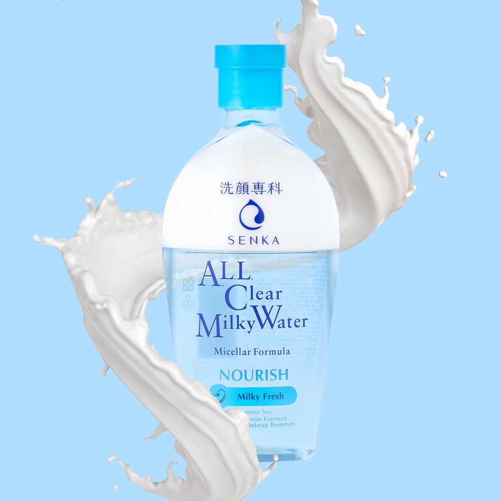 Nước Sữa Tẩy Trang Senka All Clear Milky Water Nourish Hai Lớp 230ml