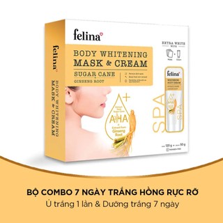 Combo Felina Ginseng Root Body Mask (Mặt Nạ Ủ Trắng 120g + Kem Dưỡng Trắng Da 50g)