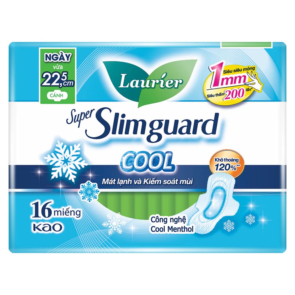 Băng Vệ Sinh Laurier Siêu Mỏng Mát Lạnh 22.5cm /miếng
